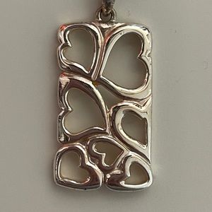 Rectangular heart engraved necklace